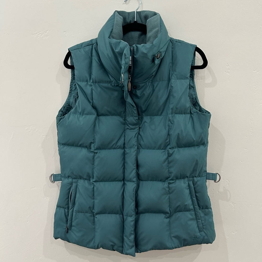 Women’s Eddie Bauer Puffy Vest with Goose Down in Teal, Size M